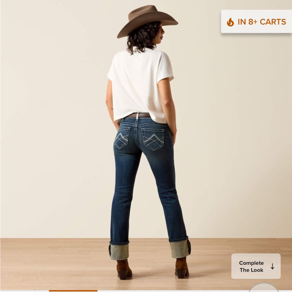 Ariat R.E.A.L. Mild Stretch Icon Stackable Straight Leg Jeans 25R - Picture 2 of 12